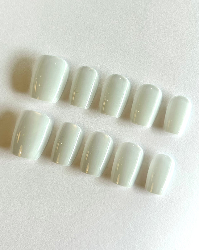 Soft White Press on Nails