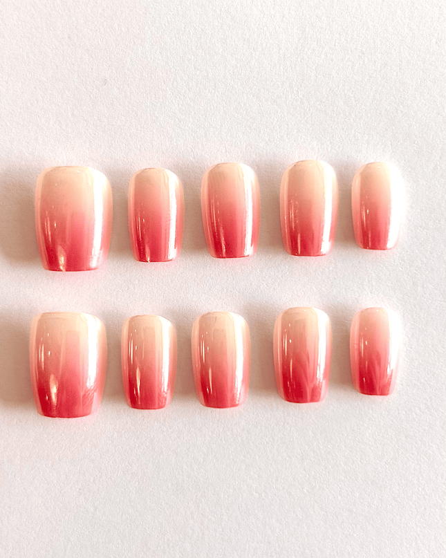 Coral Ombré Press on Nails