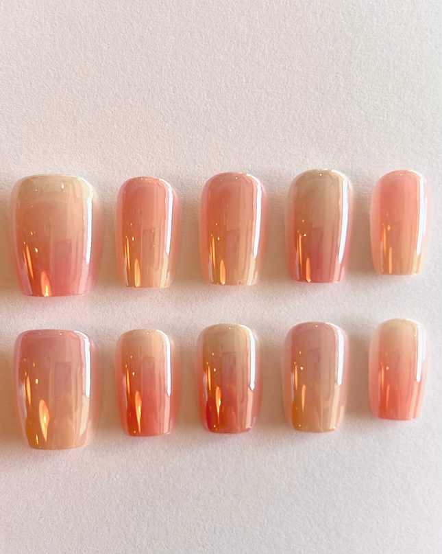 Nude Peach Ombré Press on Nails