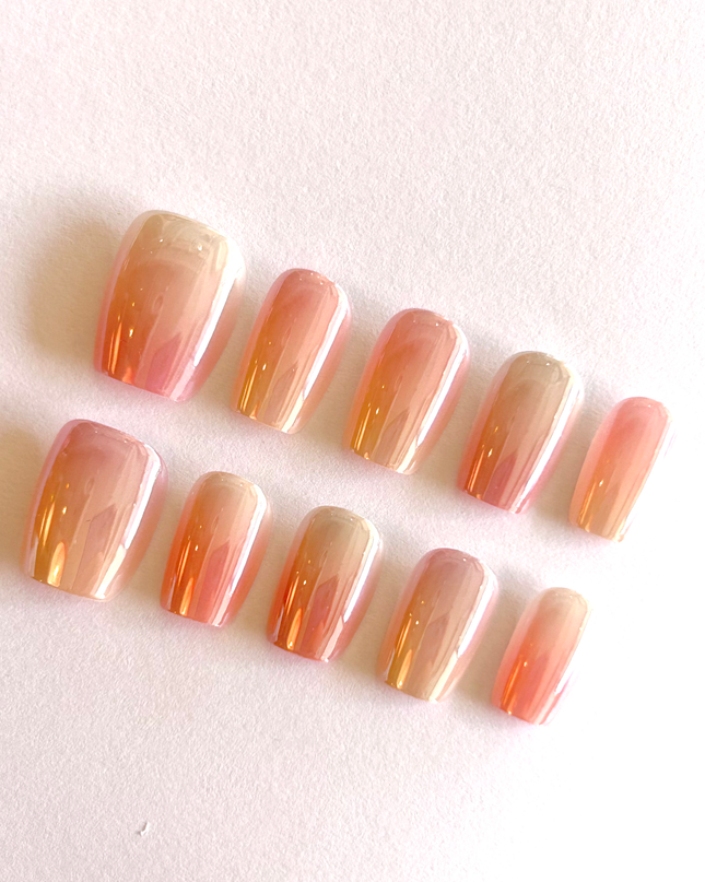 Nude Peach Ombré Press on Nails