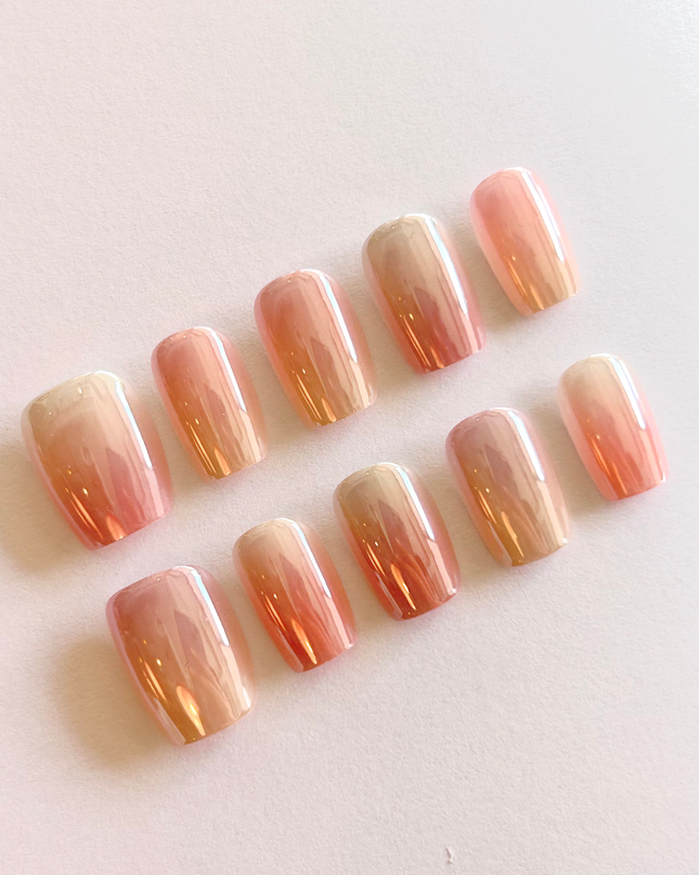 Nude Peach Ombré Press on Nails