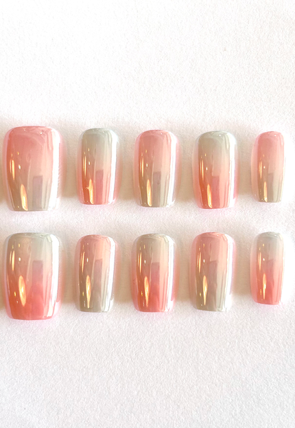 Pink Chrome Press on Nails