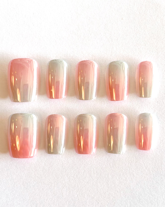 Pink Chrome Press on Nails