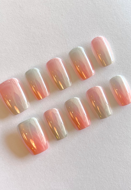 Pink Chrome Press on Nails