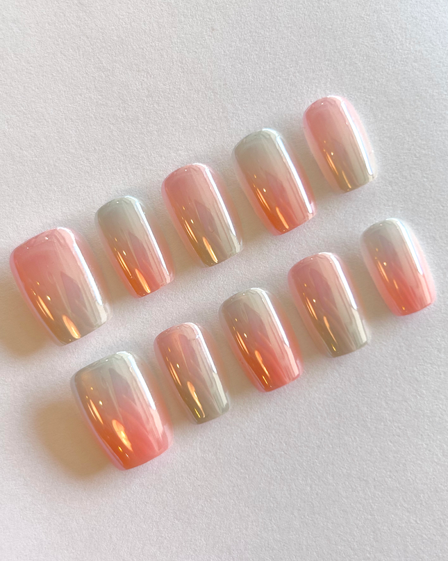 Pink Chrome Press on Nails