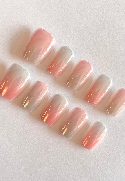 Pink Chrome Press on Nails