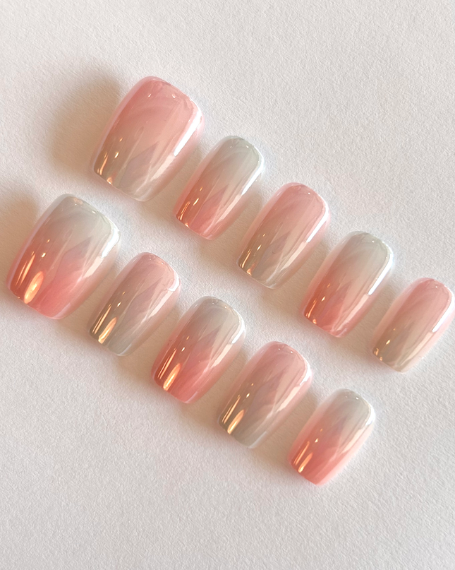 Pink Chrome Press on Nails