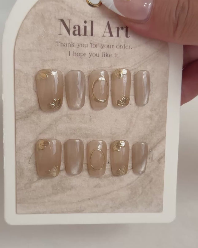 Champagne Petal Press-On Nails
