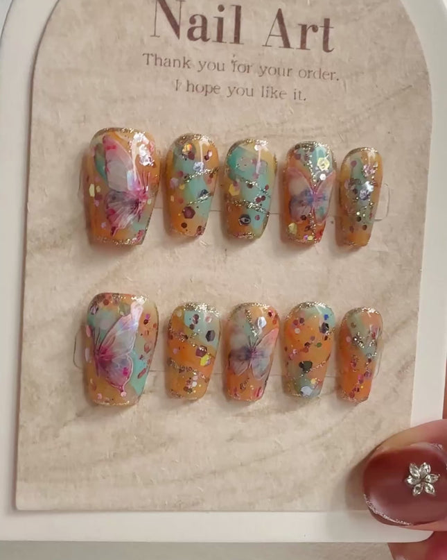 Butterfly Mosaic Press-On Nails