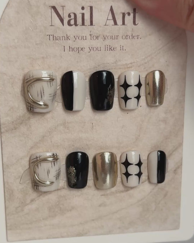 Black Gold Press On Nails