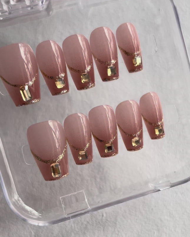 Gem French Press On Nails