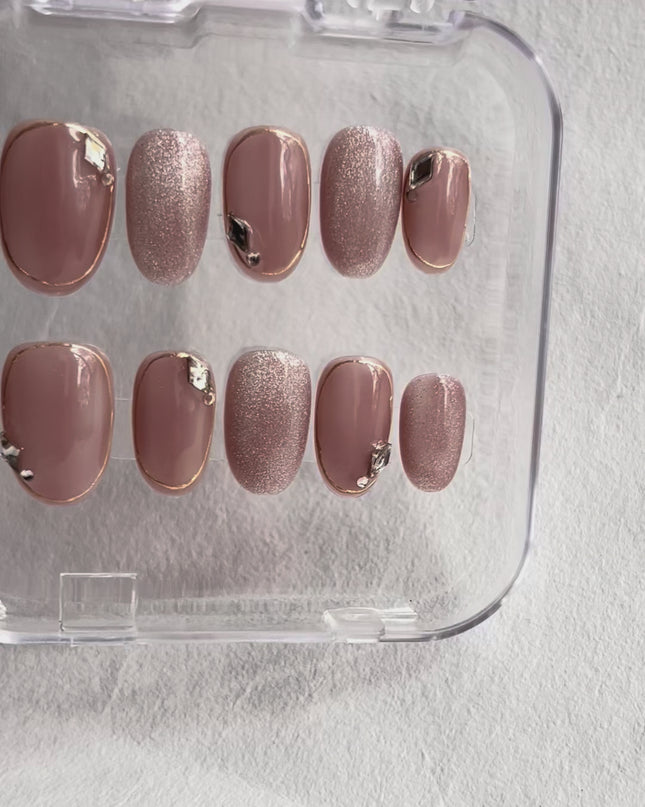 Glitter Gem Press On Nails