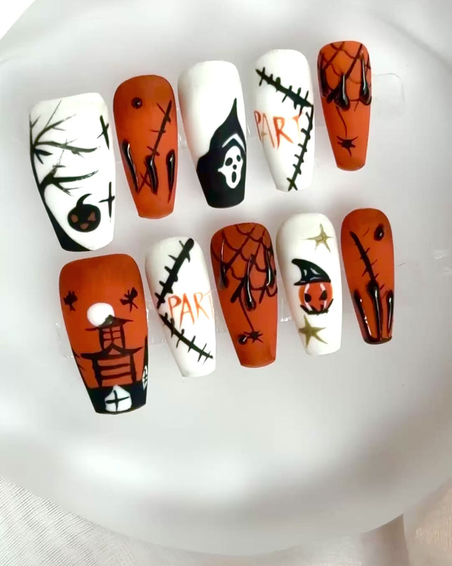 Halloween Party Press On Nails