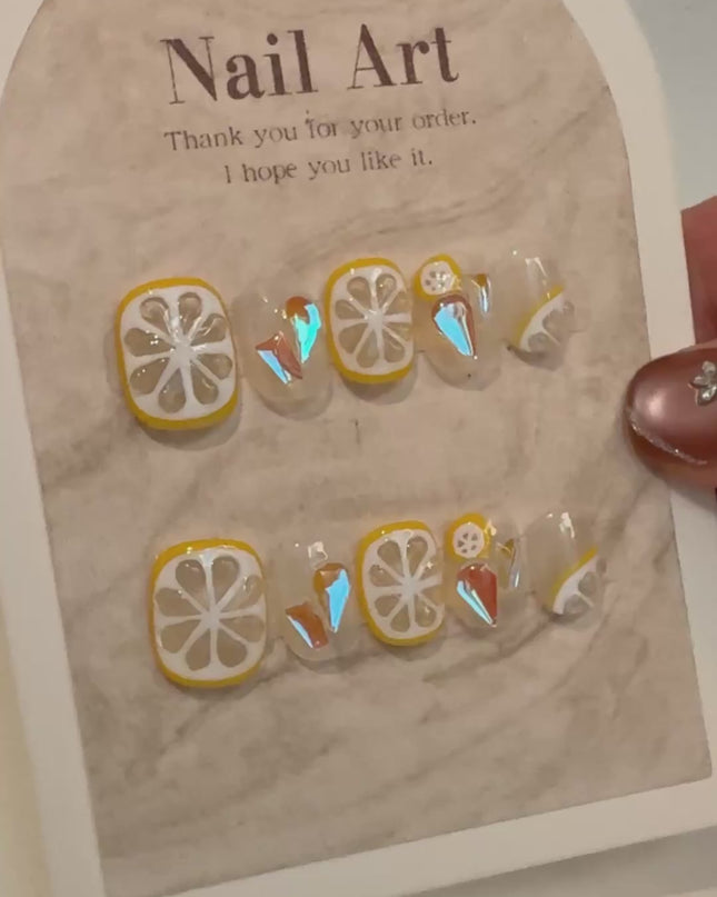 Lemon Slice Press On Nails