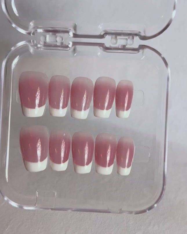 Soft French-Tip Press On Nails