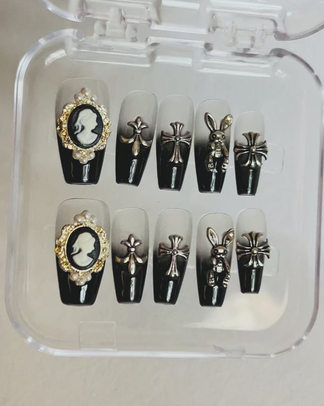 Gothic Cameo Press On Nails