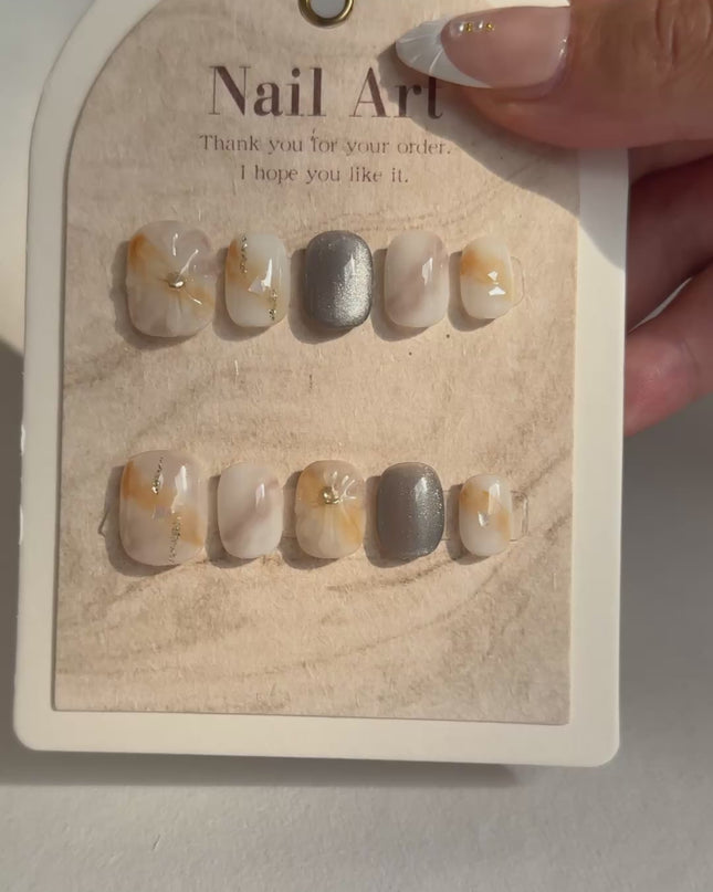 Soft Marble Press-On Nails