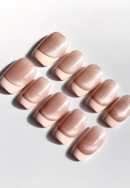 Pearl French-Tip Press-On Nails