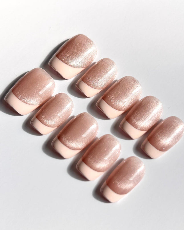 Pearl French-Tip Press-On Nails