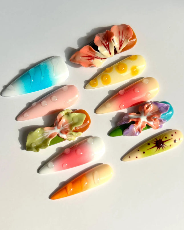 Tropical 3D Press On Nails