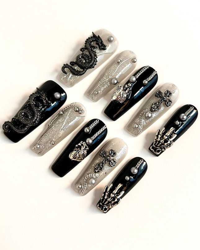 Gothic Dragon Press On Nails