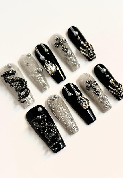 Gothic Dragon Press On Nails
