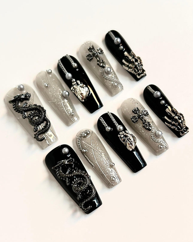 Gothic Dragon Press On Nails