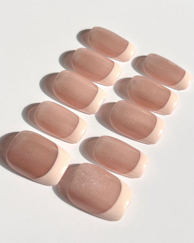 Pearl French-Tip Press-On Nails