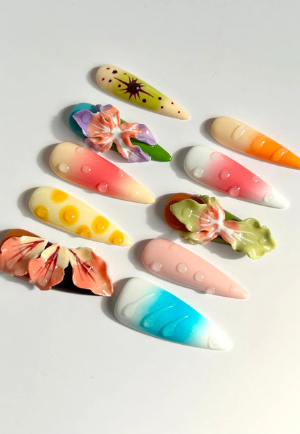 Tropical 3D Press On Nails