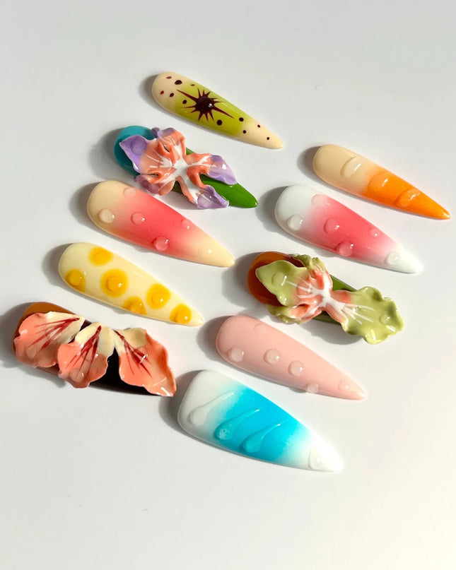 Tropical 3D Press On Nails