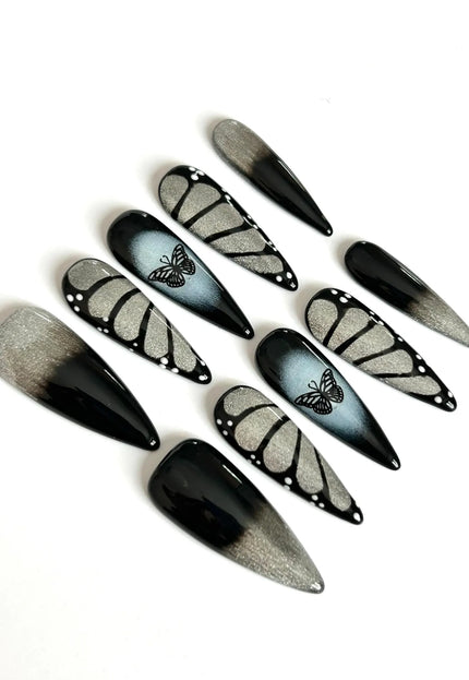 Black Butterfly Press On Nails