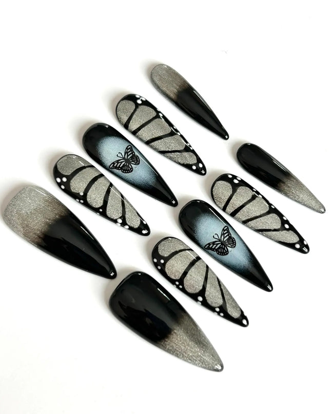 Black Butterfly Press On Nails
