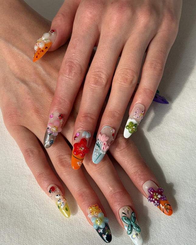 Garden Party 3D Press On Nails