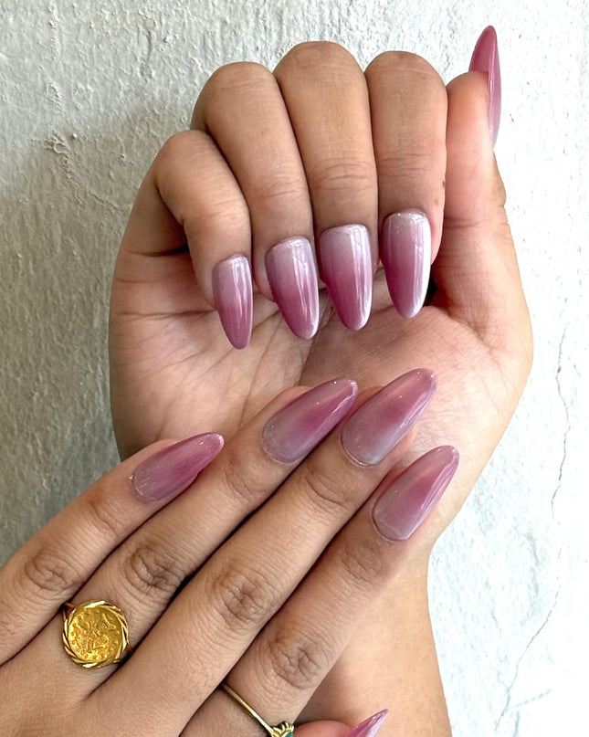 Pink Ombre Almond Press On Nails