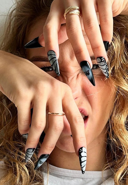 Black Butterfly Press On Nails
