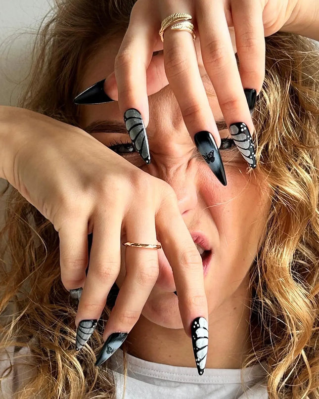 Black Butterfly Press On Nails