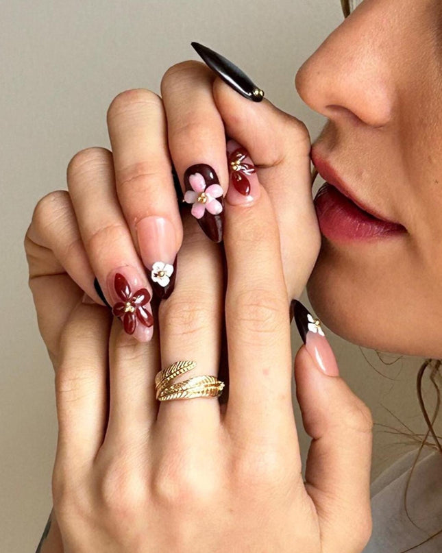 3D Flower Press on Nails