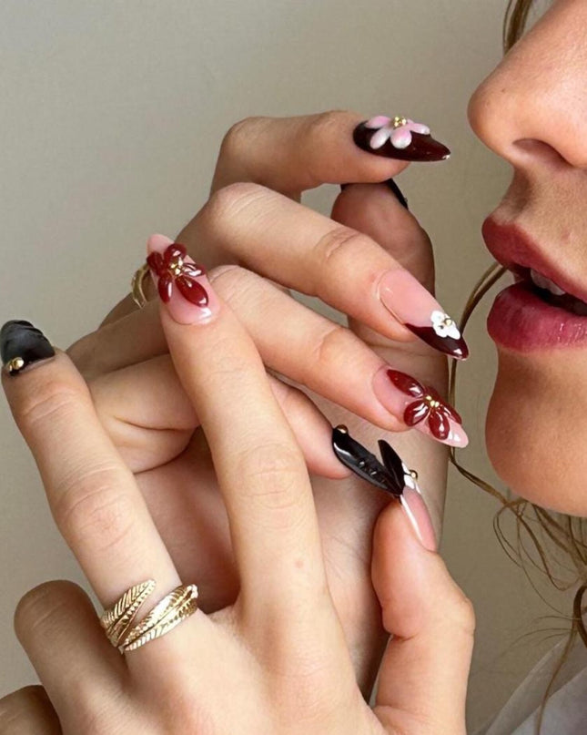 3D Flower Press on Nails