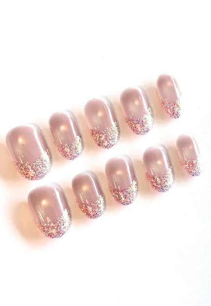 Glitter French Press On Nails