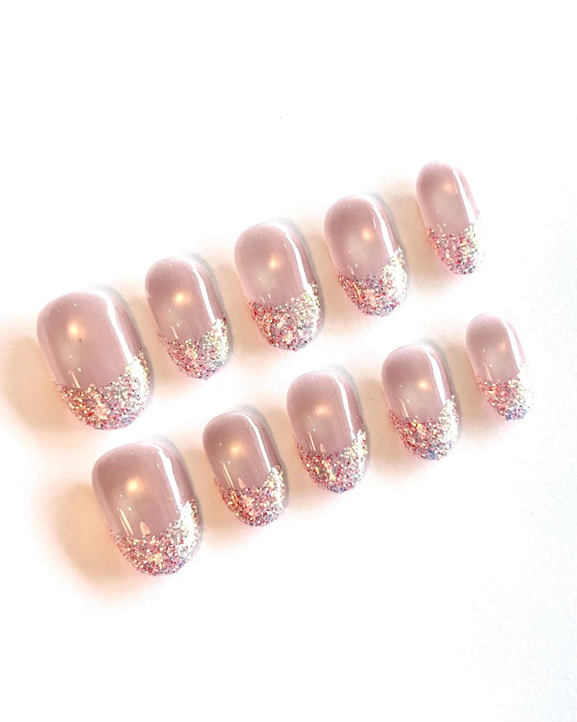 Glitter French Press On Nails