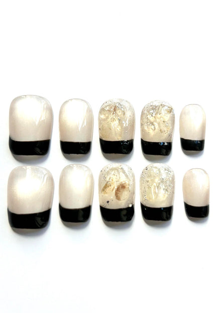 Black French Tip Press on Nails