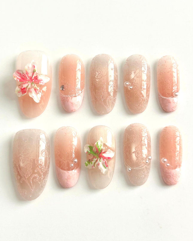 Blush Lily Press On Nails