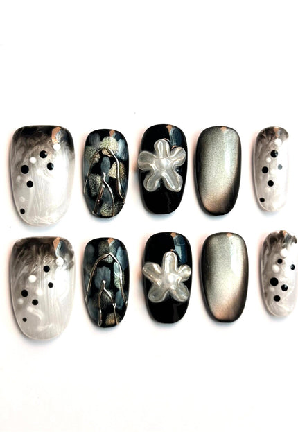 Noir Bloom Press-On Nails