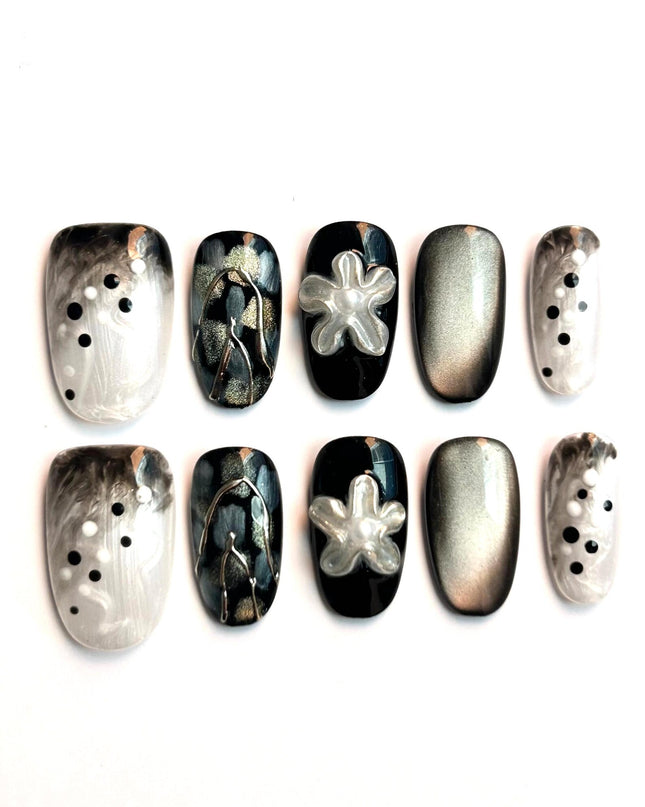 Noir Bloom Press-On Nails