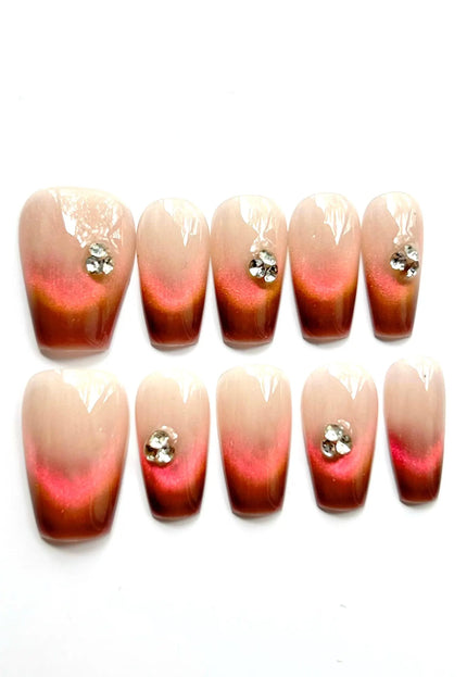 Rose Ombre Press On Nails