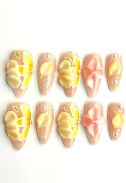 Sunlit Blossom Press-On Nails