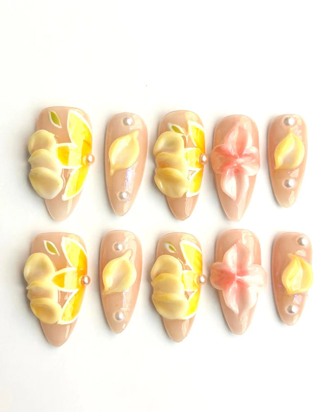 Sunlit Blossom Press-On Nails