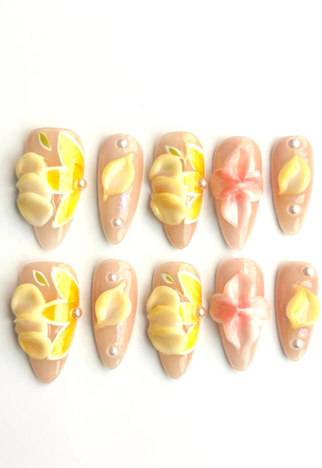 Sunlit Blossom Press-On Nails
