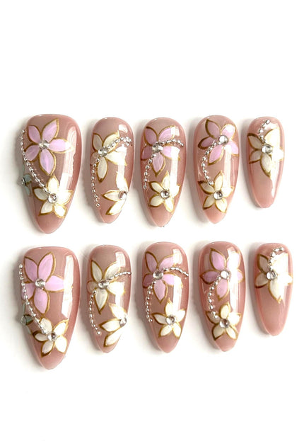 Crystal Bloom Press-On Nails