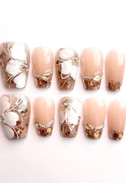Gilded Bloom Press On Nails